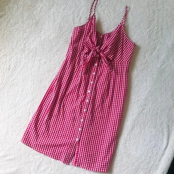 strapless open back dress Sadie Gingham Mini Dress main image 0